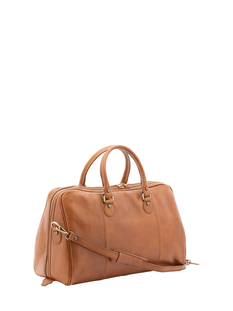 Classic Leather Weekender Bag - Honey - Alessia Firenze