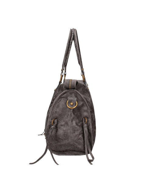 Women's Genuine Leather Shoulder Bag – Dark Grey – Made in Italy - Gave Lux