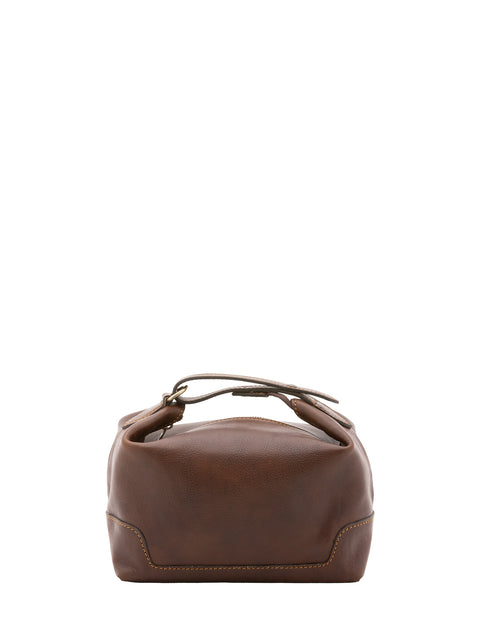 Italian Leather Top Handle Bag - Dark Brown - Alessia Firenze