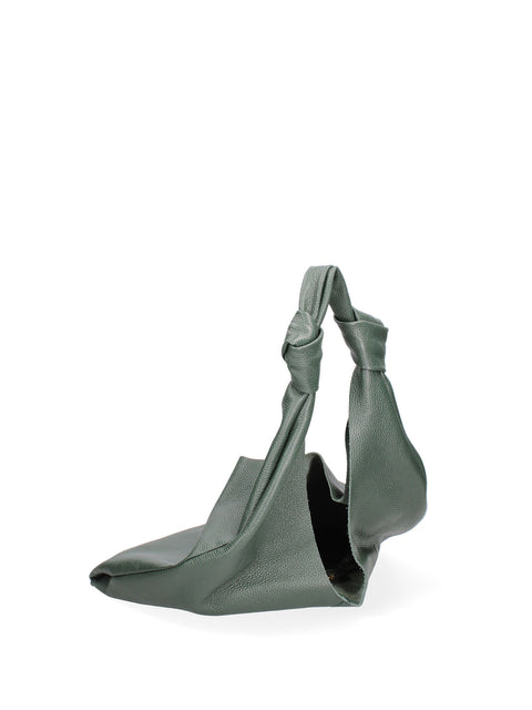 Green Genuine Leather Leather Shoulder Tote Bag Made in Italy – Scuro - Viola Castellani