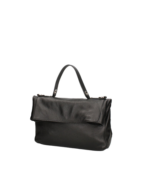 Black Genuine Leather Convertible Leather Backpack Shoulder Bag Made in Italy – Black - Viola Castellani