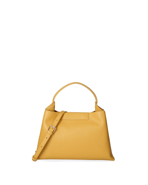 Yellow Regenerated Leather Top Handle Handbag Made in Italy – Yellow - Viola Castellani