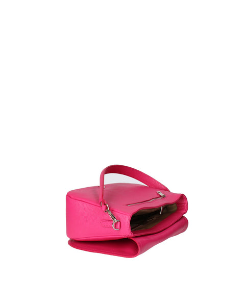 Genuine Leather Leather Shoulder Crossbody Bag Made in Italy – Fuchsia - Viola Castellani
