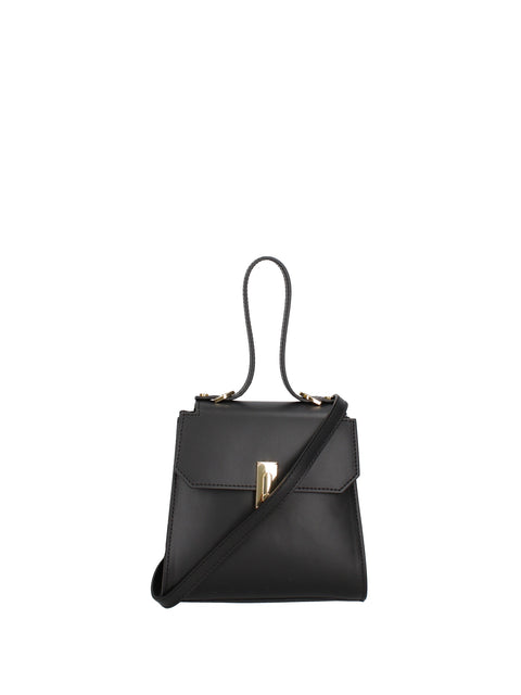 Black Genuine Leather Leather Top Handle Satchel Bag Made in Italy – Black - Viola Castellani