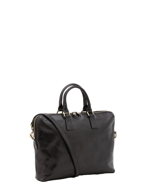 Men's Vacchetta Leather Business Briefcase – Black – Made in Italy - I Fratelli