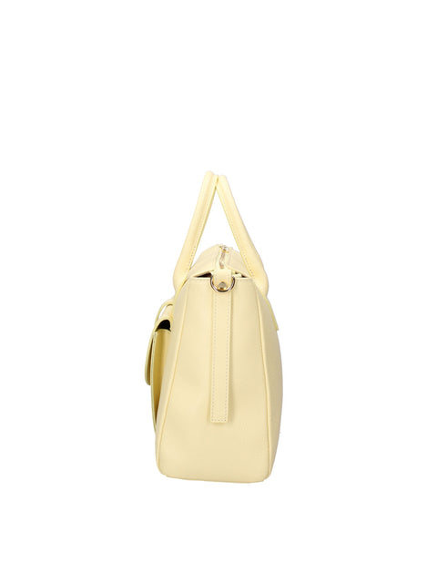 Women's Genuine Leather Handbag – Yellow & Cream – Made in Italy - Chiara Ferretti