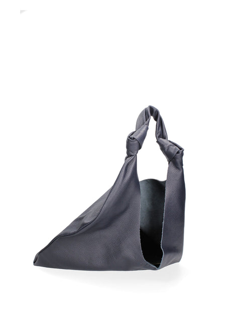 Blue Genuine Leather Leather Shoulder Tote Bag Made in Italy – Scuro - Viola Castellani