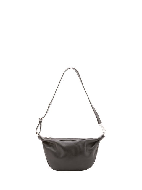 Genuine Leather Crossbody Shoulder Bag - Black - Alessia Firenze