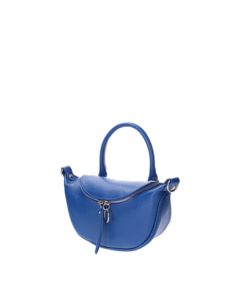 Blue Genuine Leather Leather Top Handle Handbag Made in Italy – Blueette - Viola Castellani