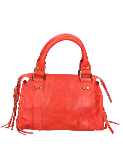 Women's Genuine Suede Leather Shoulder Bag – Red – Made in Italy - Gave Lux