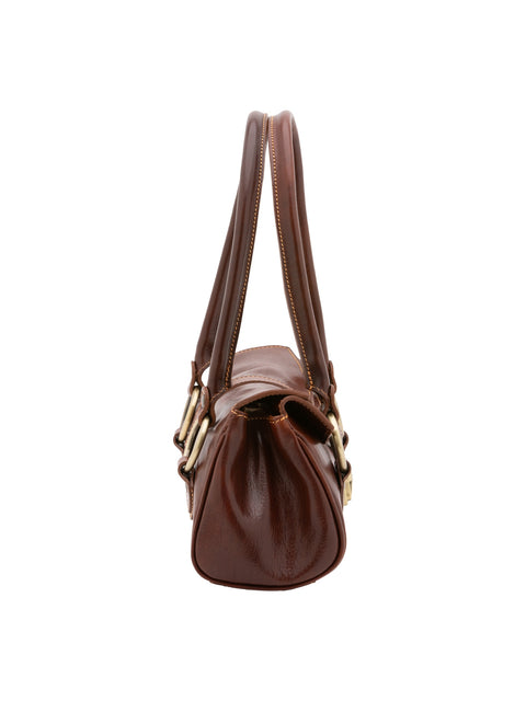 Women's Leather Doctor Bag with Double Zip Pockets – Brown – Made in Italy - I Fratelli