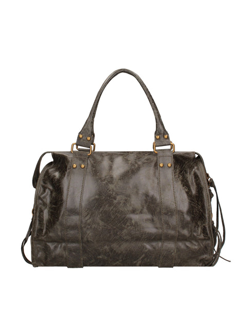 Women's Genuine Leather Shoulder Bag – Dark Military Green – Made in Italy - Gave Lux