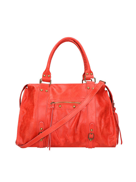 Women's Genuine Leather Shoulder Bag – Medium Red – Made in Italy - Gave Lux