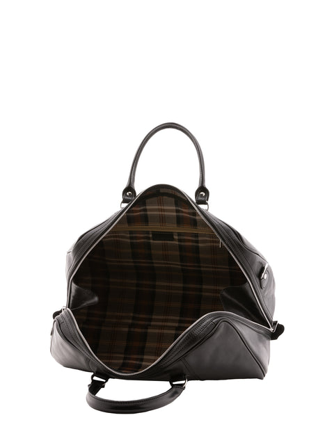 Classic Leather Weekender Bag - Black - Alessia Firenze