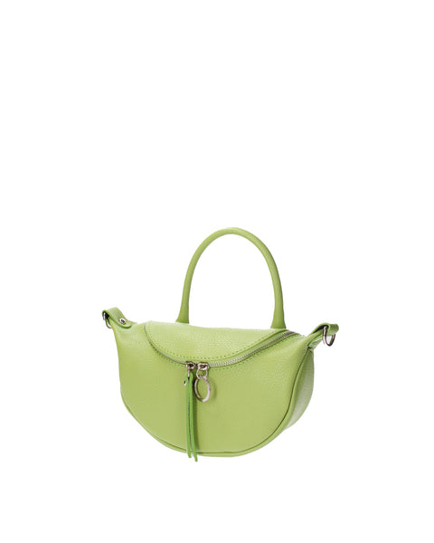 Green Genuine Leather Leather Top Handle Handbag Made in Italy – Green - Viola Castellani