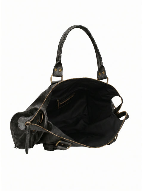 Women's Genuine Leather Shoulder Bag – Black – Made in Italy - Gave Lux
