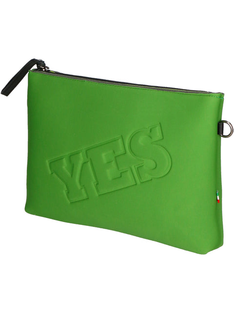 Women's Neoprene Beach Shoulder Bag with Wrist Strap – Green – Made in Italy - Gave Lux
