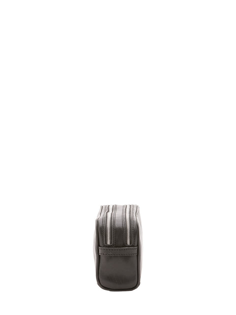 Slim Leather Zip Clutch Bag - Black - Alessia Firenze