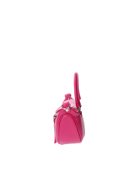 Genuine Leather Leather Top Handle Handbag Made in Italy – Fuchsia - Viola Castellani