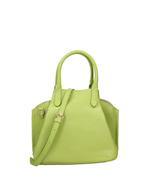 Women's Genuine Dollaro Leather Handbag – Green – Made in Italy - Chiara Ferretti