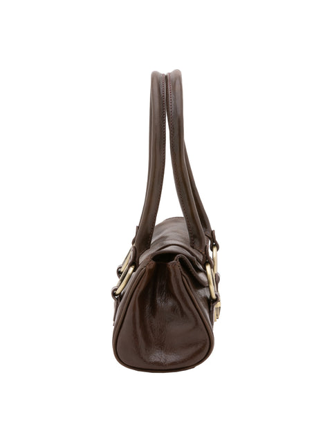 Women's Leather Doctor Bag with Double Zip Pockets – Dark Brown – Made in Italy - I Fratelli