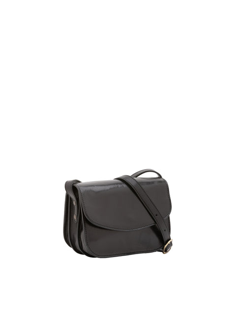 Women's Vacchetta Leather Triple Compartment Shoulder Bag – Black – Made in Italy - I Fratelli