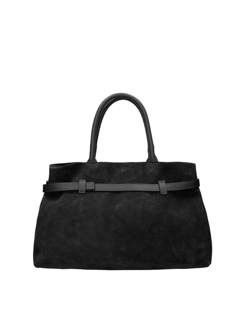 Women's Genuine Leather Handbag – Black - Chiara Ferretti