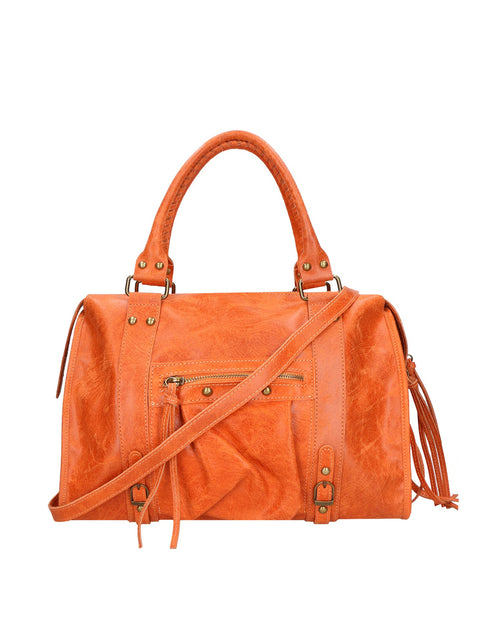 Women's Genuine Leather Shoulder Bag – Orange – Made in Italy - Gave Lux