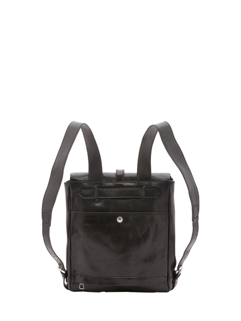 Vintage Leather Backpack - Black - Alessia Firenze