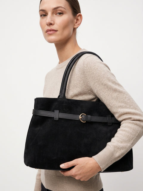Women's Genuine Leather Handbag – Black - Chiara Ferretti