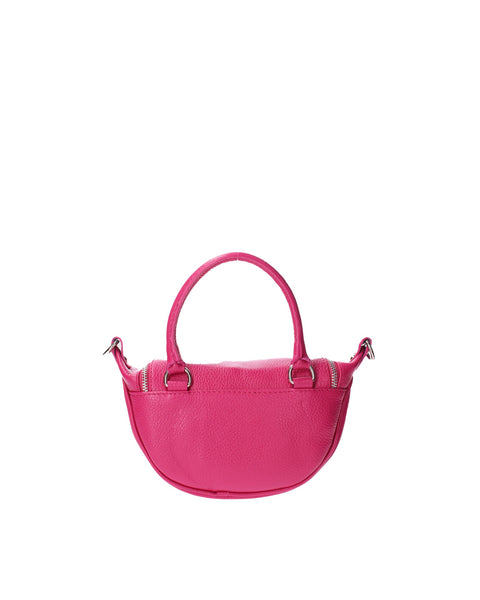 Genuine Leather Leather Top Handle Handbag Made in Italy – Fuchsia - Viola Castellani