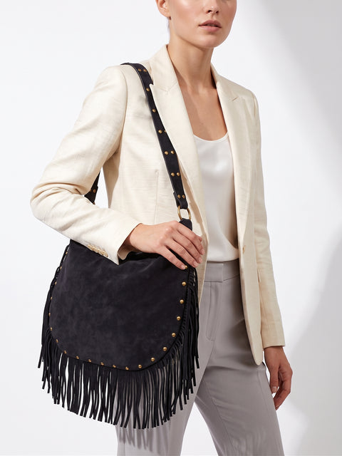 Women's Genuine Leather Handbag – Night Blue – Made in Italy - Chiara Ferretti