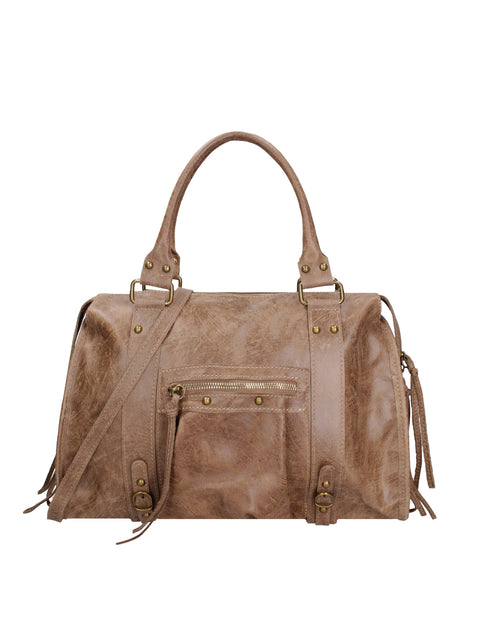 Women's Genuine Leather Shoulder Bag – Hazelnut – Made in Italy - Gave Lux