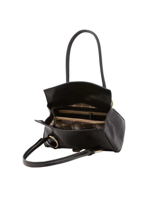 Women's Leather Doctor Bag with Double Zip Pockets – Black – Made in Italy - I Fratelli