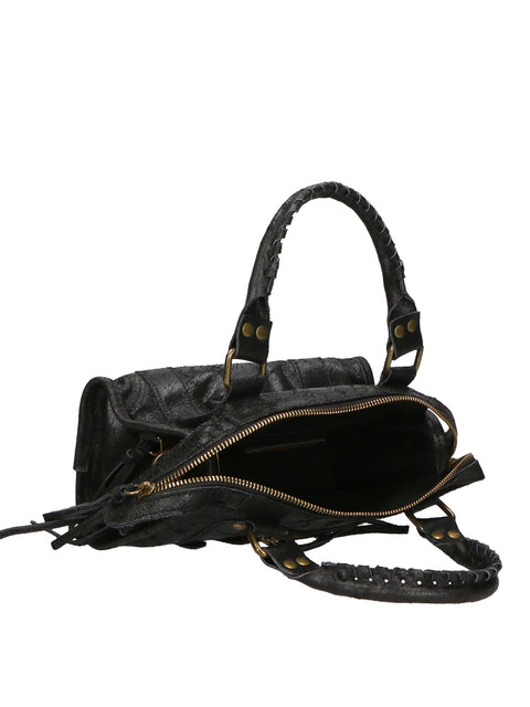 Women's Suede Leather Shoulder Bag with Removable Strap – Black – Made in Italy - Gave Lux