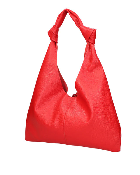 Red Genuine Leather Leather Shoulder Tote Bag Made in Italy – Red - Viola Castellani