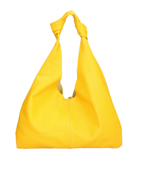 Yellow Genuine Leather Leather Shoulder Tote Bag Made in Italy – Yellow - Viola Castellani