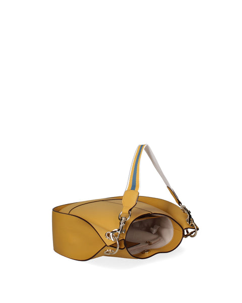 Yellow Regenerated Leather Leather Shoulder Crossbody Bag Made in Italy – Yellow - Viola Castellani