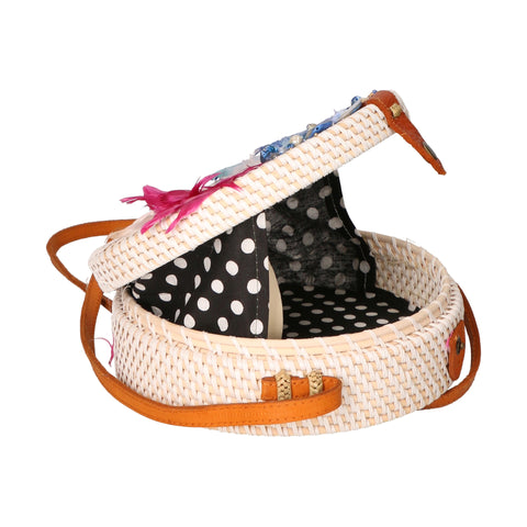 Women's Handwoven Natural Straw Shoulder Bag – Rainbow - Gave Lux
