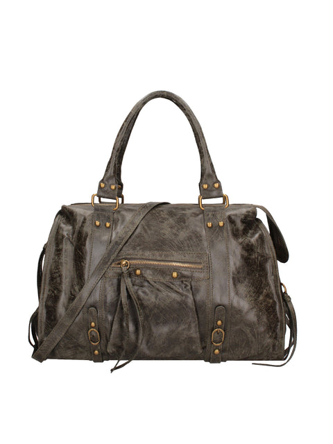 Women's Genuine Leather Shoulder Bag – Dark Military Green – Made in Italy - Gave Lux