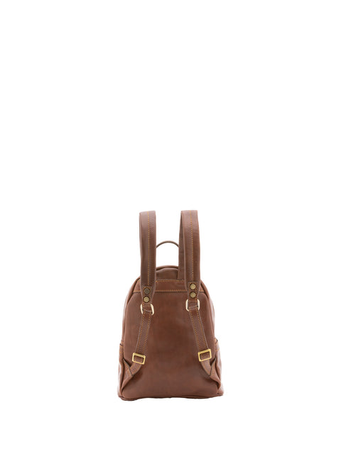 Classic Leather Backpack - Brown - Alessia Firenze