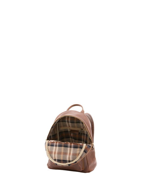 Classic Leather Backpack - Brown - Alessia Firenze