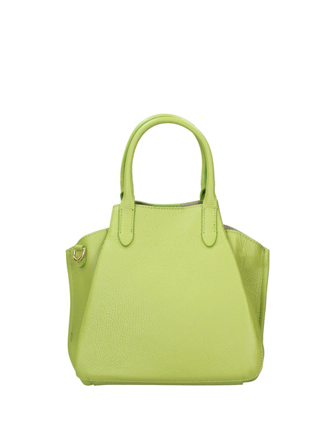 Women's Genuine Dollaro Leather Handbag – Green – Made in Italy - Chiara Ferretti