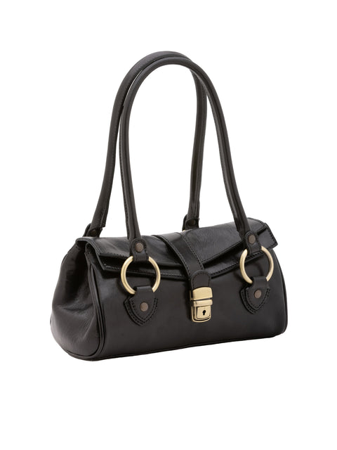 Women's Leather Doctor Bag with Double Zip Pockets – Black – Made in Italy - I Fratelli