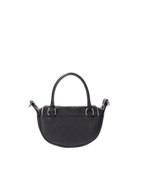 Black Genuine Leather Leather Top Handle Handbag Made in Italy – Black - Viola Castellani