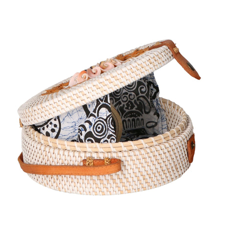 Women's Handwoven Natural Straw Shoulder Bag – Miranda - Gave Lux