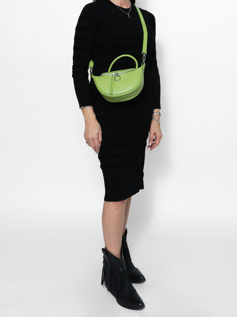 Green Genuine Leather Leather Top Handle Handbag Made in Italy – Green - Viola Castellani