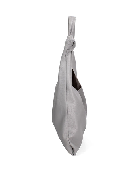 Grey Genuine Leather Leather Shoulder Tote Bag Made in Italy – Grey - Viola Castellani