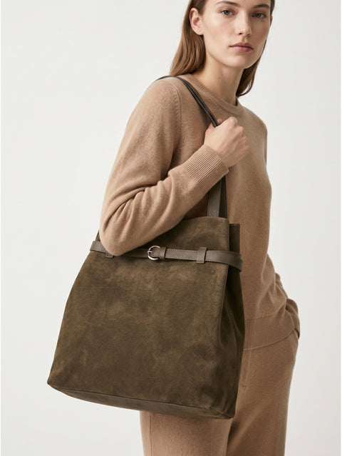 Women's Genuine Leather Handbag – Mocha - Chiara Ferretti
