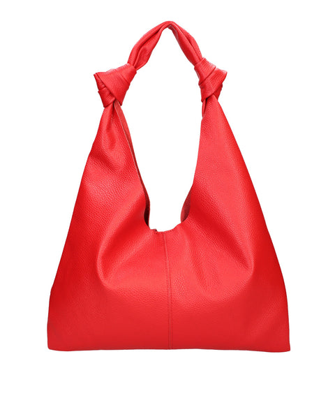 Red Genuine Leather Leather Shoulder Tote Bag Made in Italy – Red - Viola Castellani